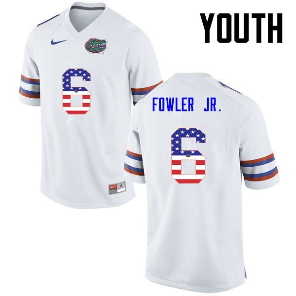 Youth NCAA Florida Gators Dante Fowler Jr. #6 Stitched Authentic USA Flag Fashion Nike White College Football Jersey TZV8065ES